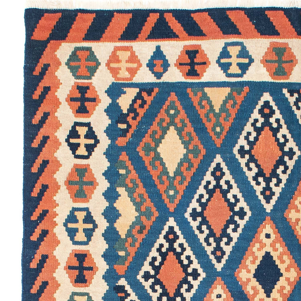 Kelim Carpet - orientalisk matta - 222 x 158 cm - blå
