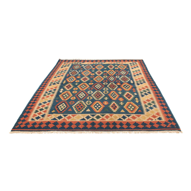 Kelim Carpet - orientalisk matta - 232 x 194 cm - blå
