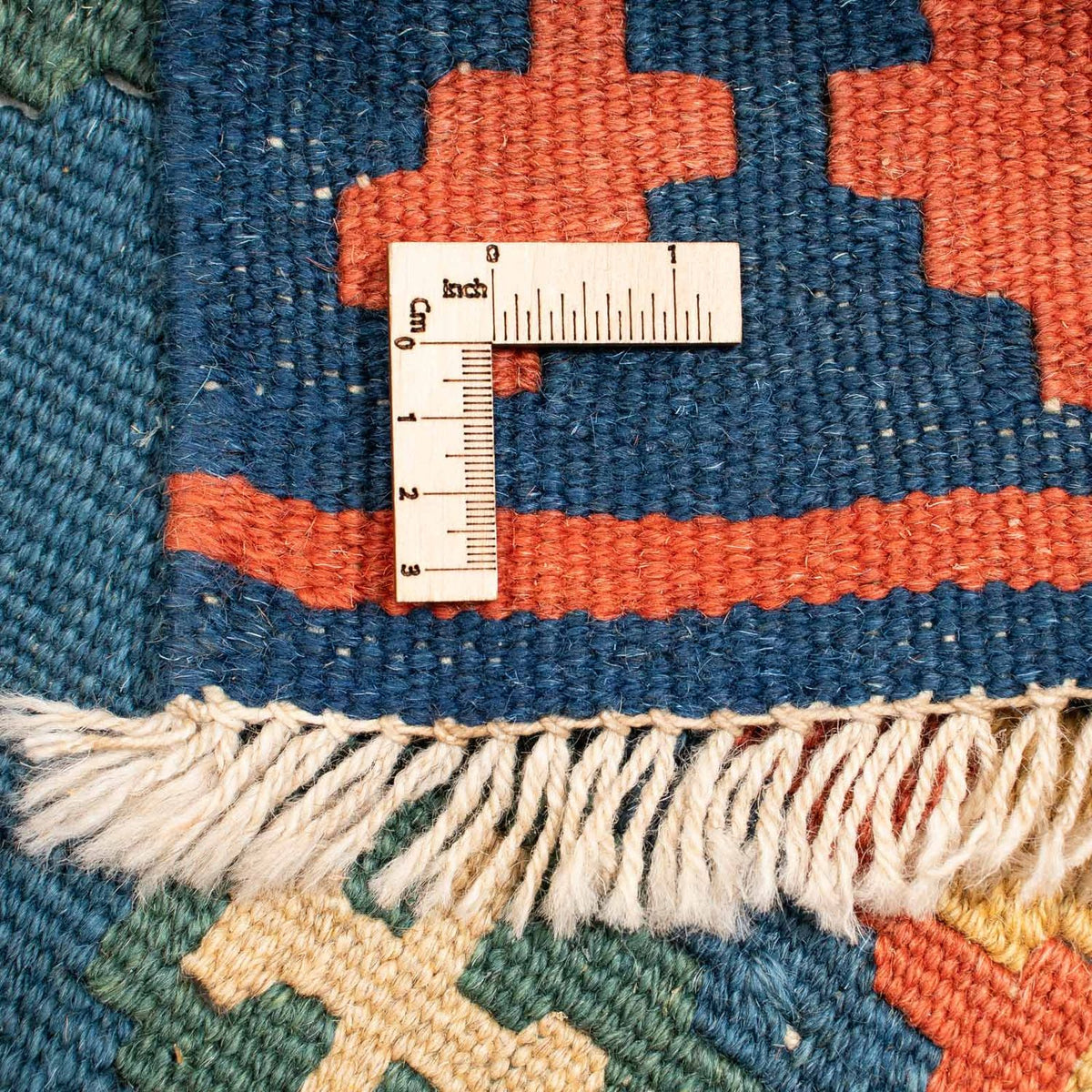 Kelim Carpet - orientalisk matta - 232 x 194 cm - blå