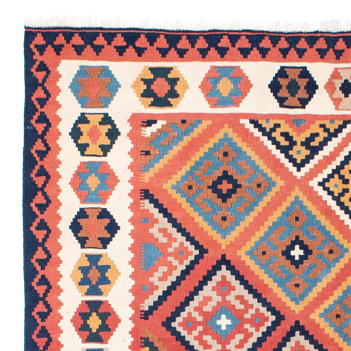 Kelim Carpet - orientalisk matta - 206 x 156 cm - rost