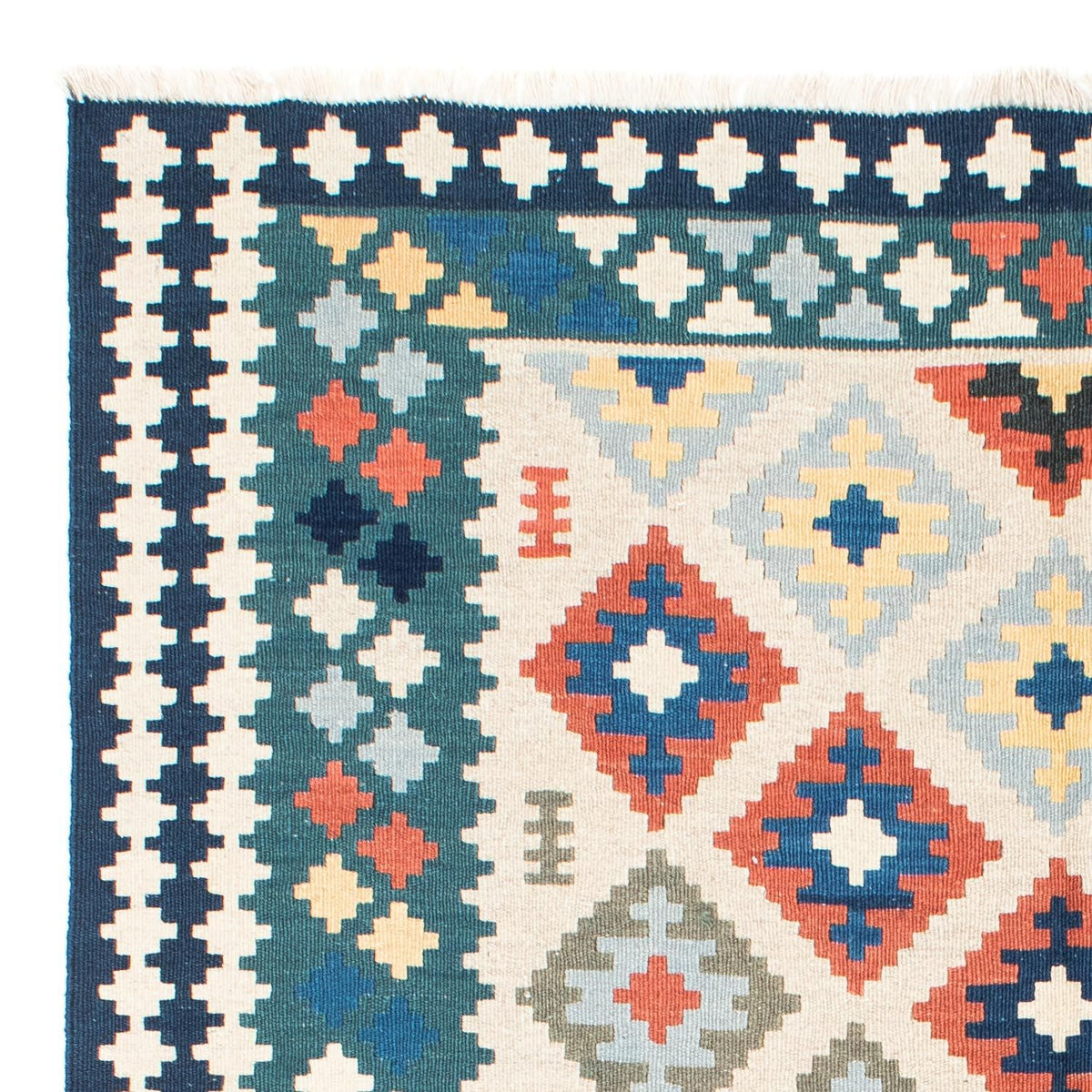 Kelim Carpet - orientalisk matta - 196 x 155 cm - beige