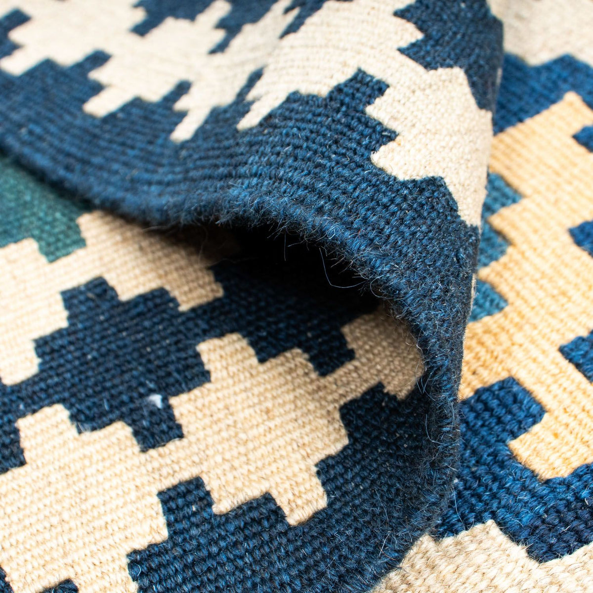 Kelim Carpet - orientalisk matta - 196 x 155 cm - beige