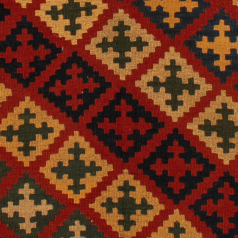 Kelim Carpet - orientalisk matta - 211 x 146 cm - mörkröd