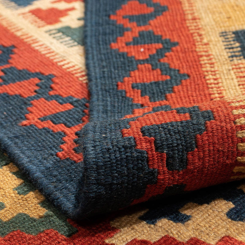 Kelim Carpet - orientalisk matta - 211 x 146 cm - mörkröd