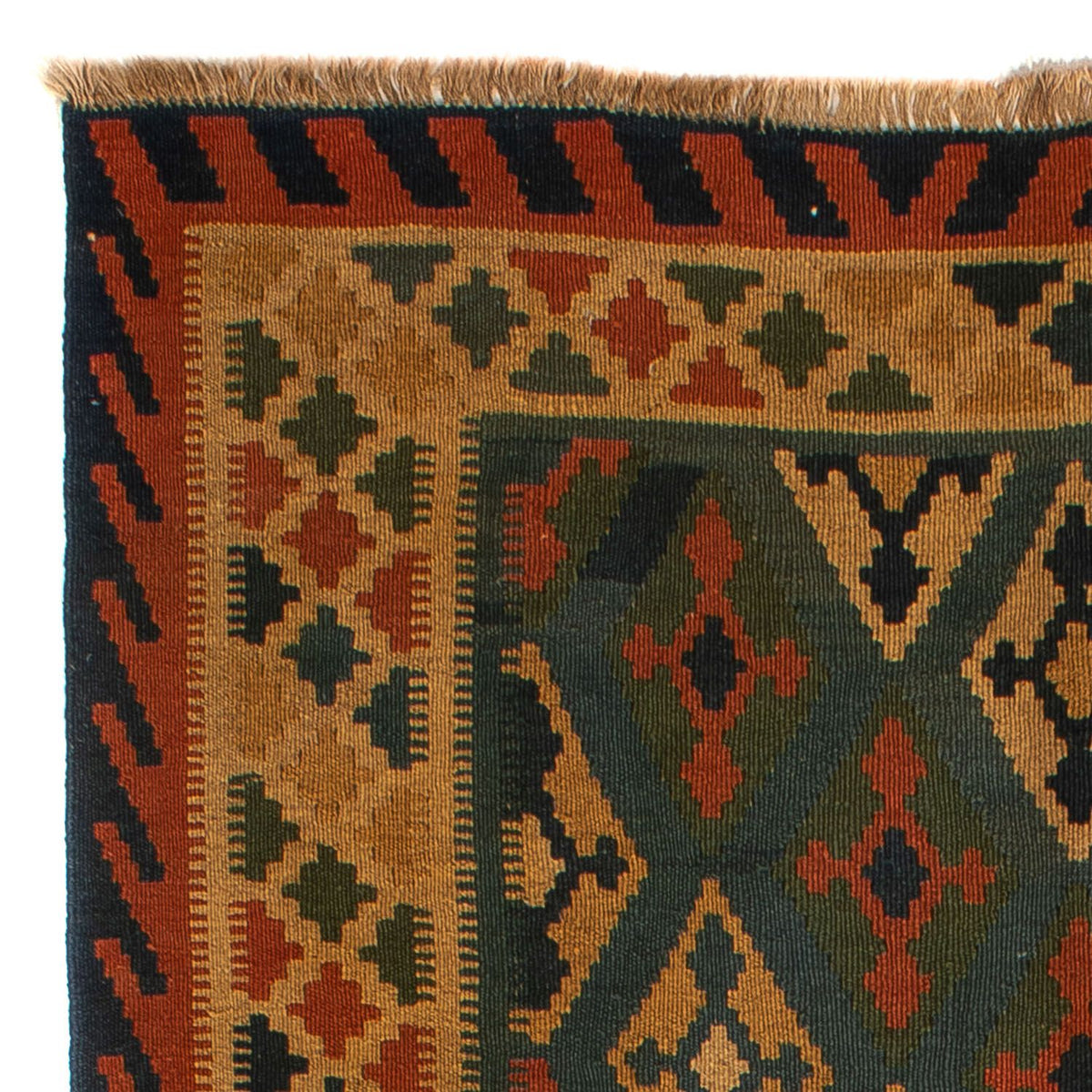 Kelim Carpet - orientalisk matta - 203 x 155 cm - mörkblå