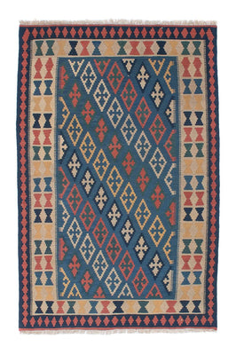 Kelim Carpet - orientalisk matta - 189 x 119 cm - blå