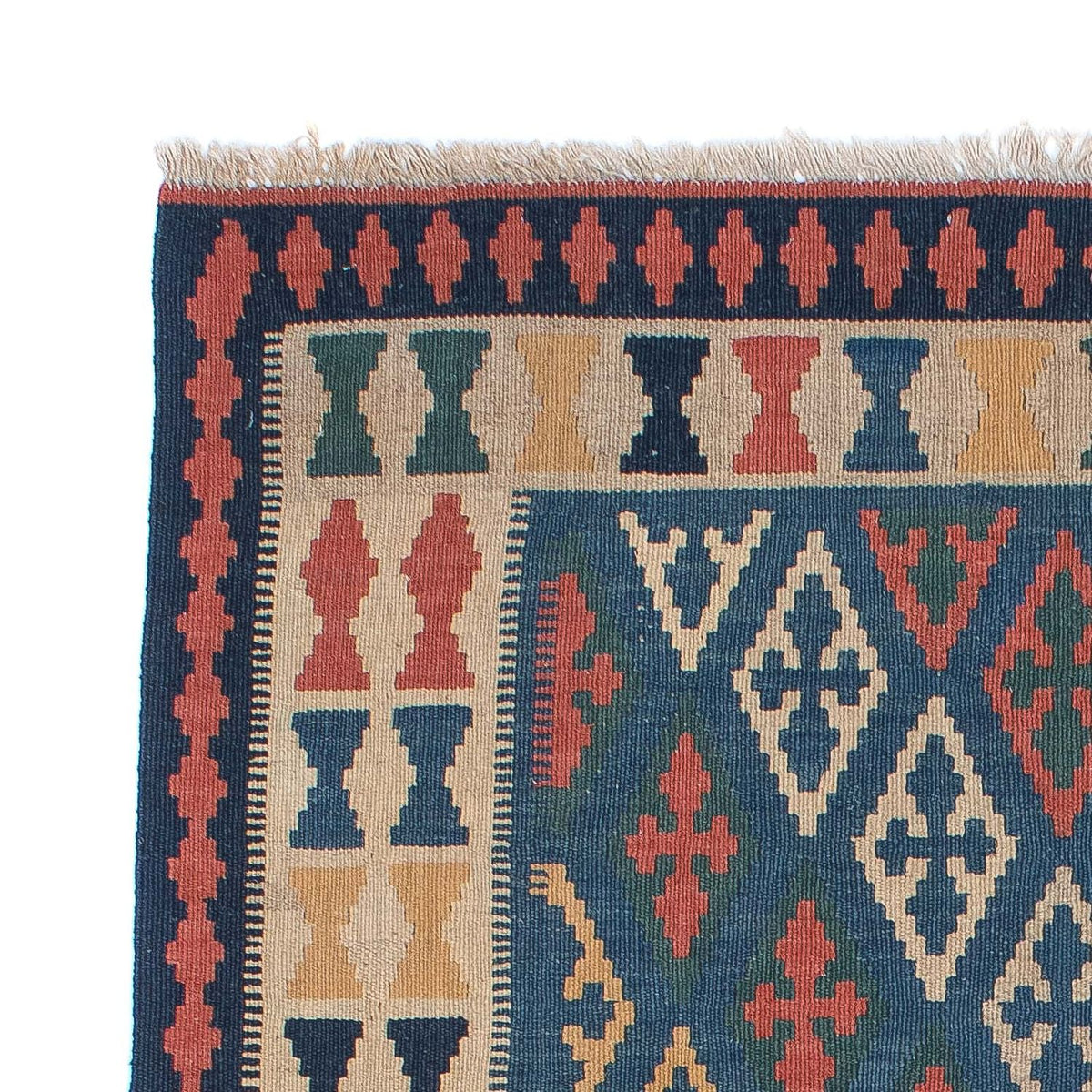 Kelim Carpet - orientalisk matta - 189 x 119 cm - blå