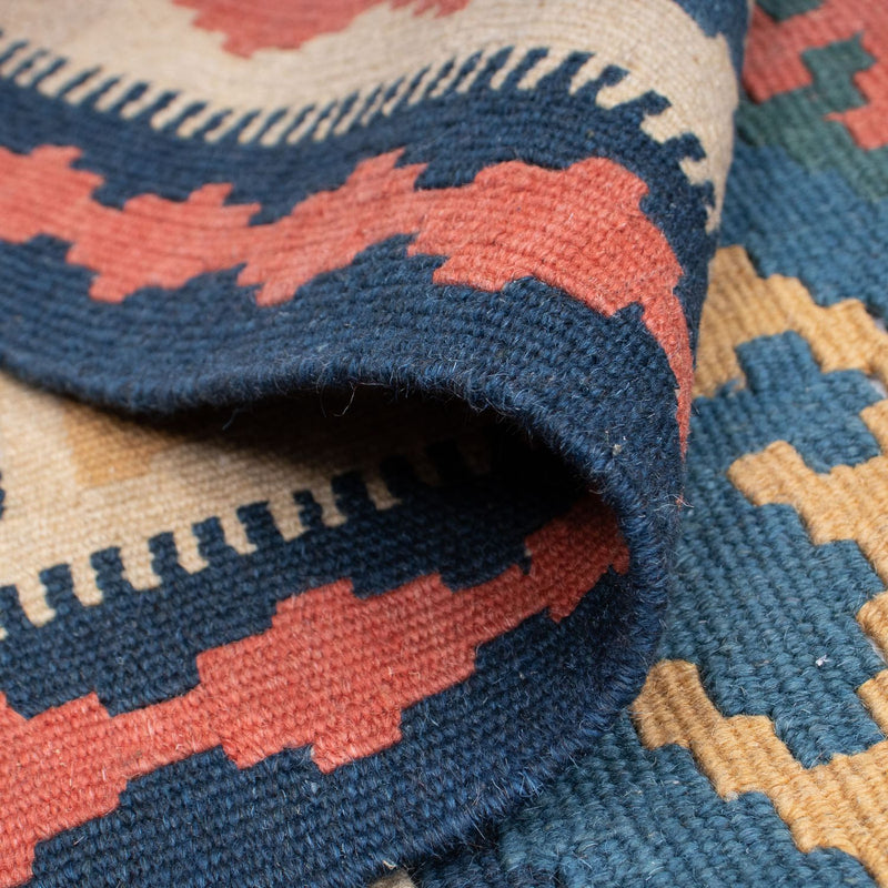 Kelim Carpet - orientalisk matta - 189 x 119 cm - blå