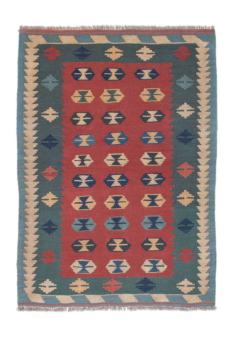 Kelim Carpet - orientalisk matta - 163 x 112 cm - mörkröd