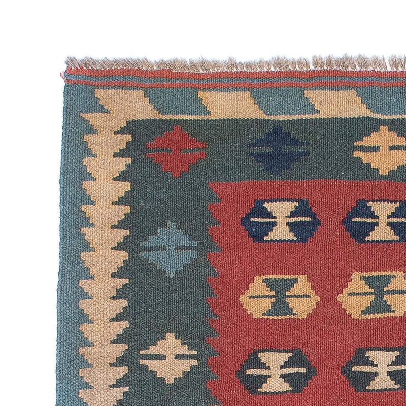 Kelim Carpet - orientalisk matta - 163 x 112 cm - mörkröd