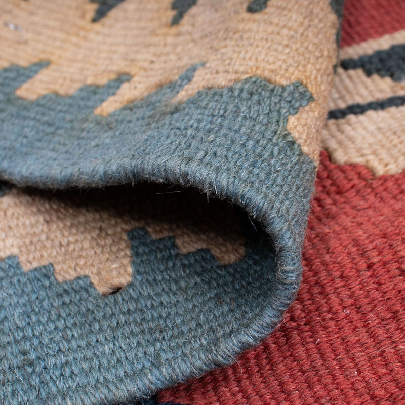 Kelim Carpet - orientalisk matta - 163 x 112 cm - mörkröd