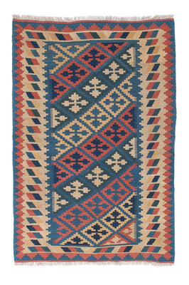 Kelim Carpet - orientalisk matta - 175 x 116 cm - blå