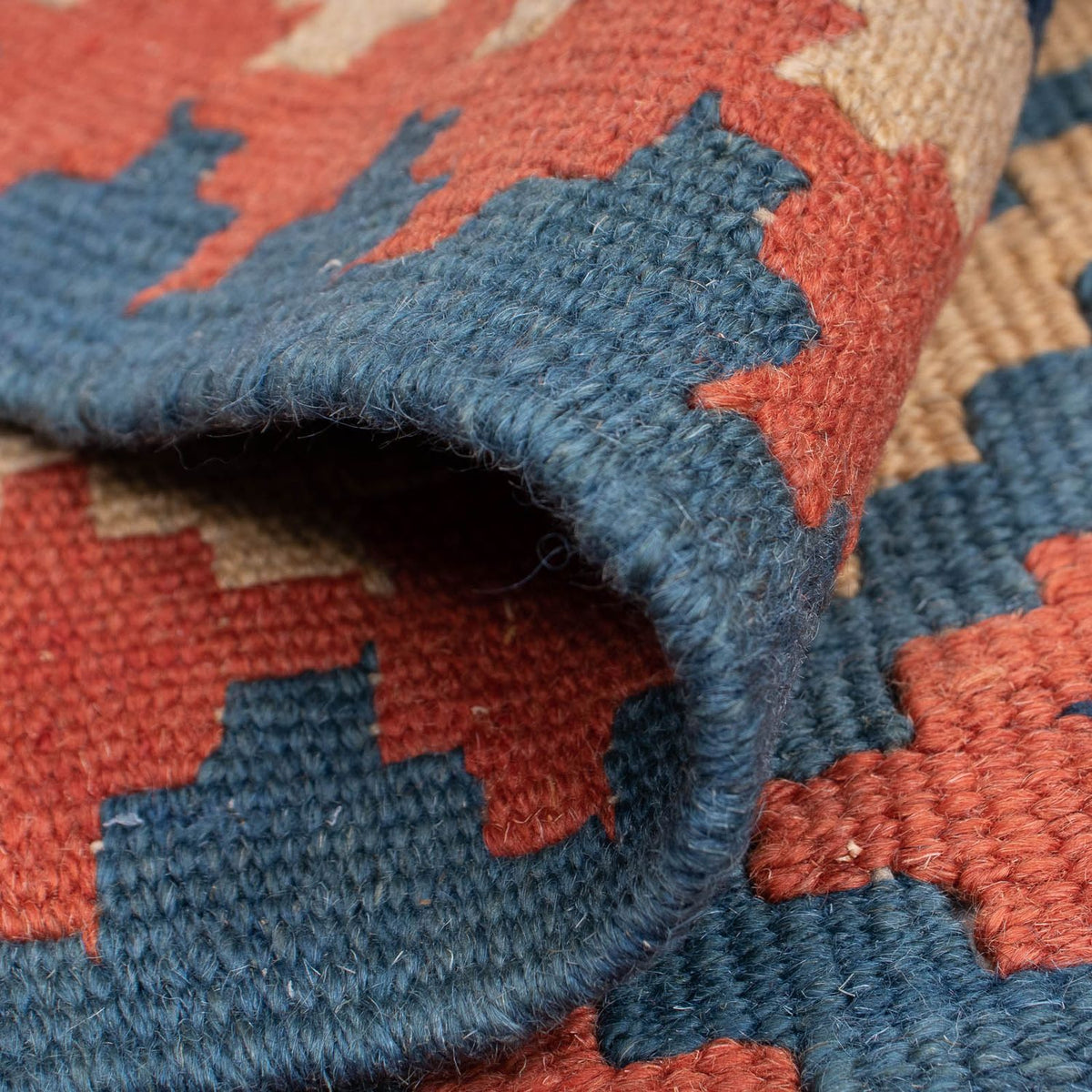 Kelim Carpet - orientalisk matta - 175 x 116 cm - blå