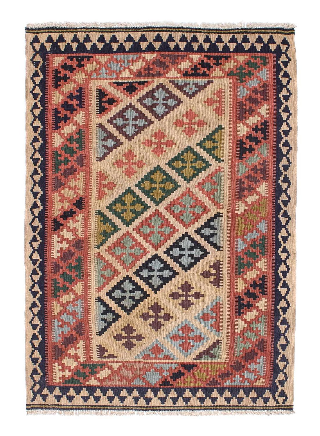 Kelim Carpet - orientalisk matta - 158 x 110 cm - flerfärgad