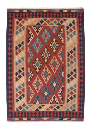 Kelim Carpet - orientalisk matta - 170 x 114 cm - mörkröd