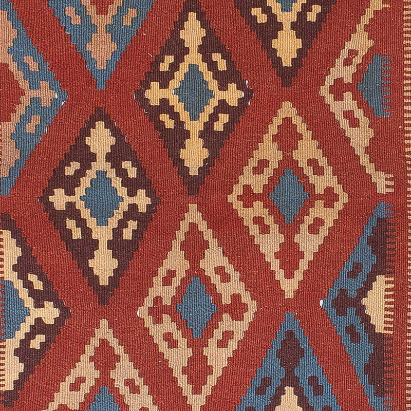 Kelim Carpet - orientalisk matta - 170 x 114 cm - mörkröd