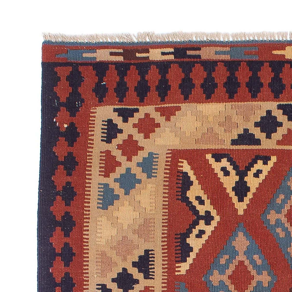 Kelim Carpet - orientalisk matta - 170 x 114 cm - mörkröd