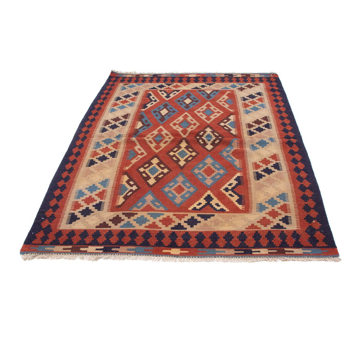 Kelim Carpet - orientalisk matta - 170 x 114 cm - mörkröd