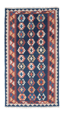 Runner Kelim Carpet - orientalisk matta - 186 x 104 cm - blå