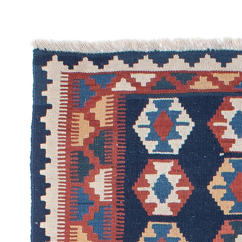 Runner Kelim Carpet - orientalisk matta - 186 x 104 cm - blå