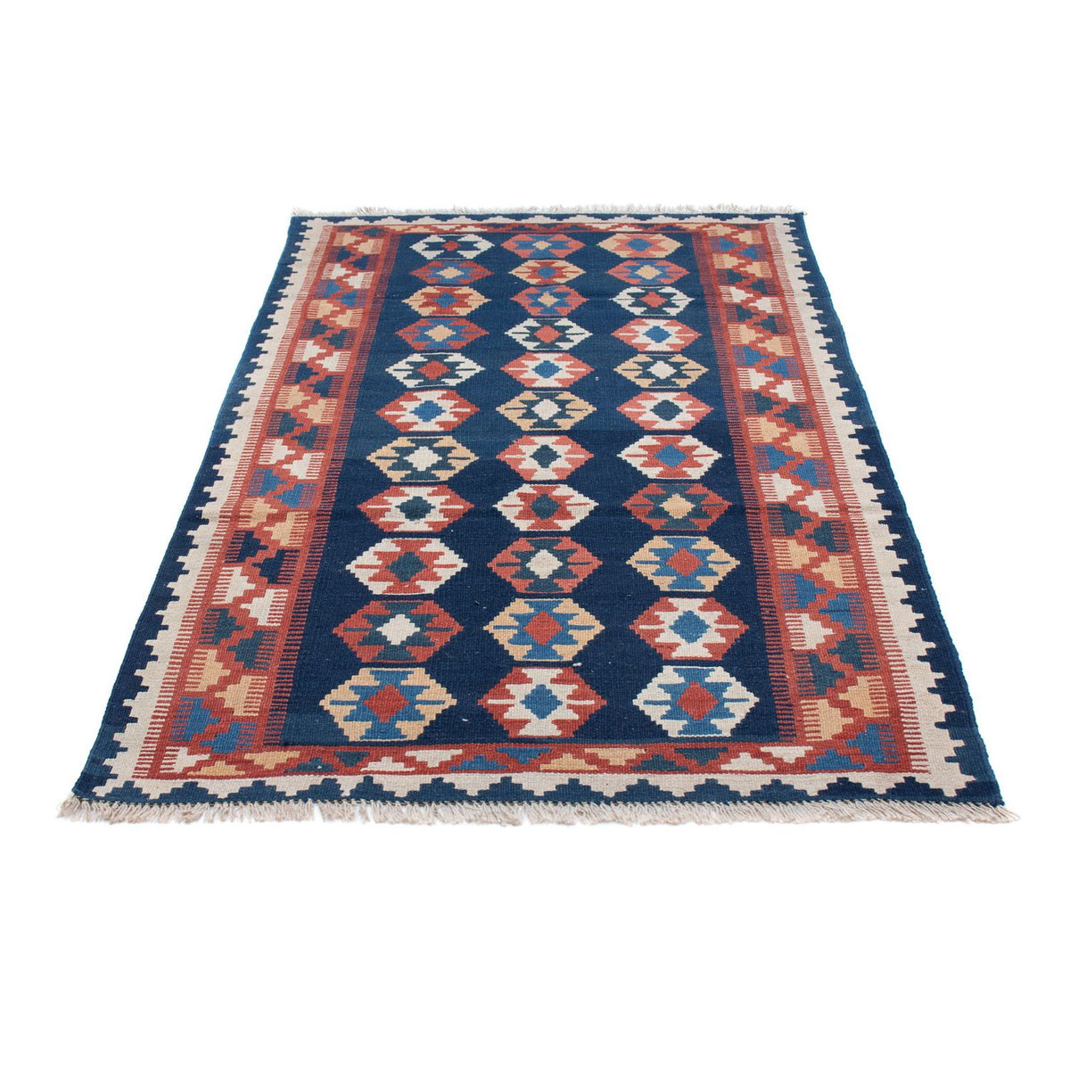 Runner Kelim Carpet - orientalisk matta - 186 x 104 cm - blå