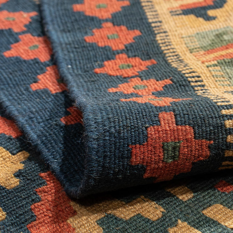 Kelim Carpet - orientalisk matta - 213 x 148 cm - mörkröd