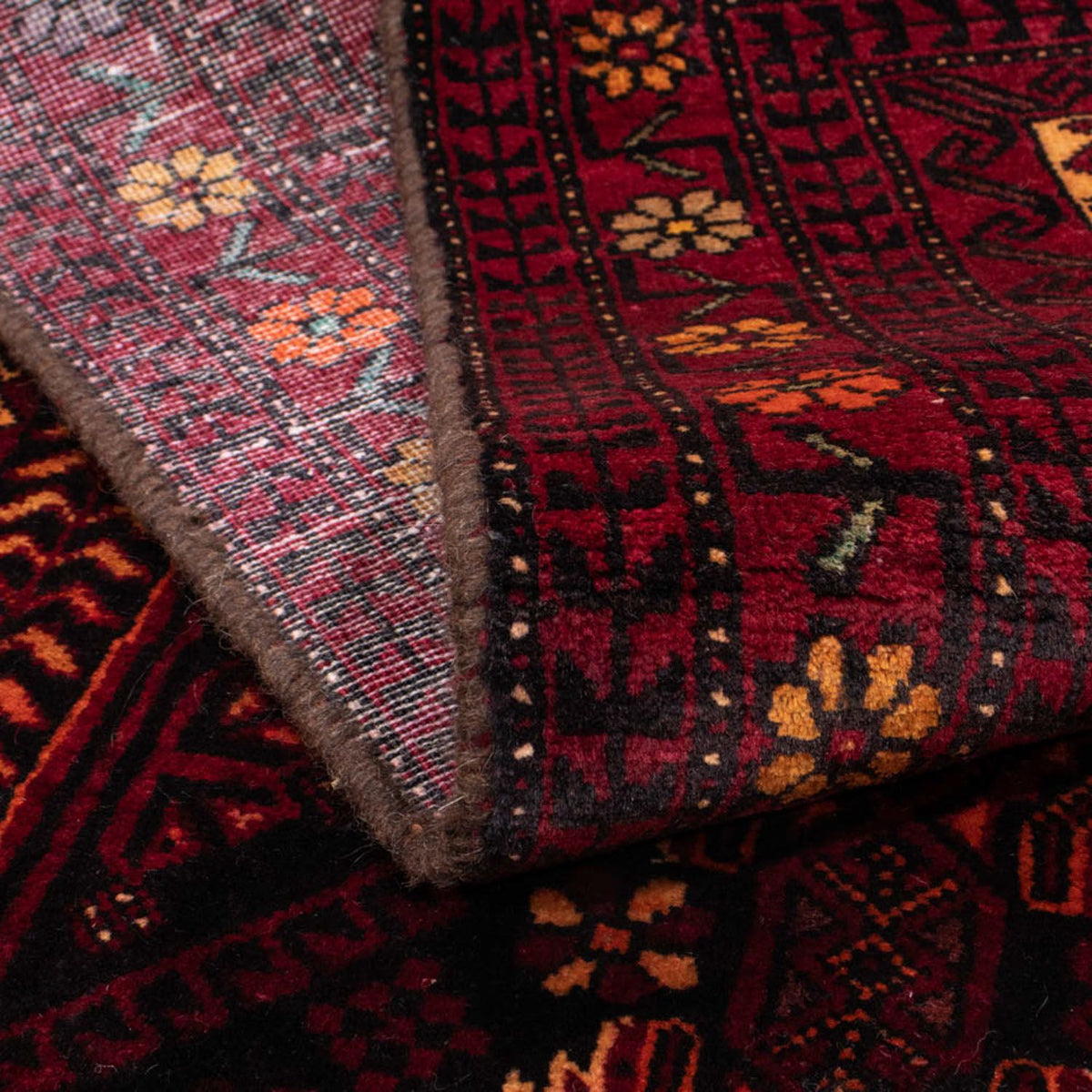 Runner Baluch-matta - 216 x 102 cm - mörkröd