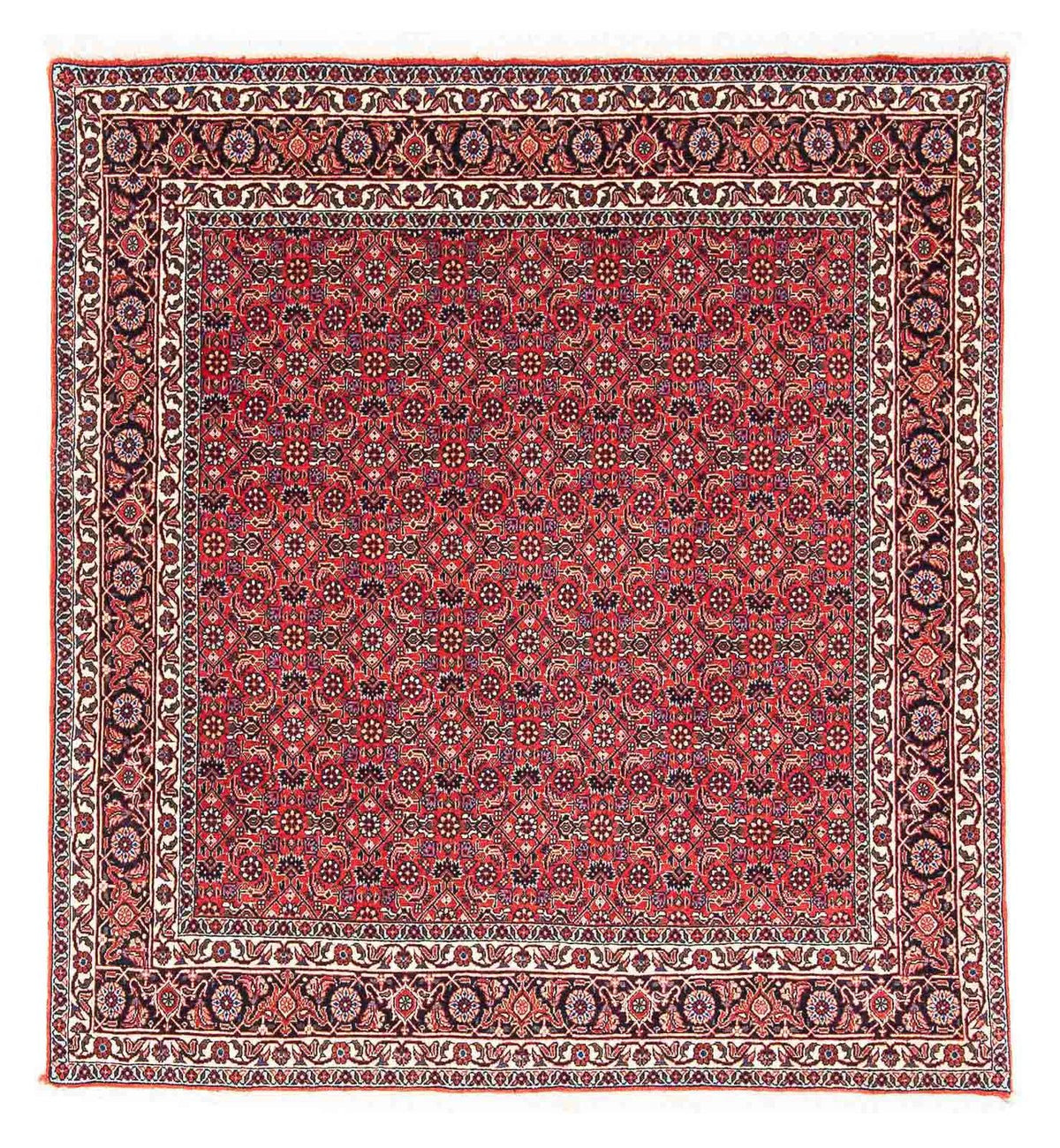 Persisk matta - Bijar kvadrat  - 126 x 124 cm - röd