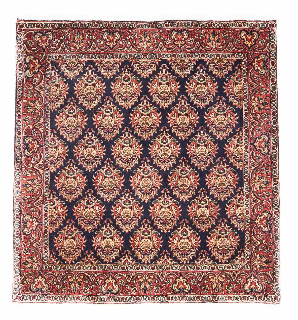 Persisk matta - Bijar kvadrat  - 107 x 106 cm - mörkblå