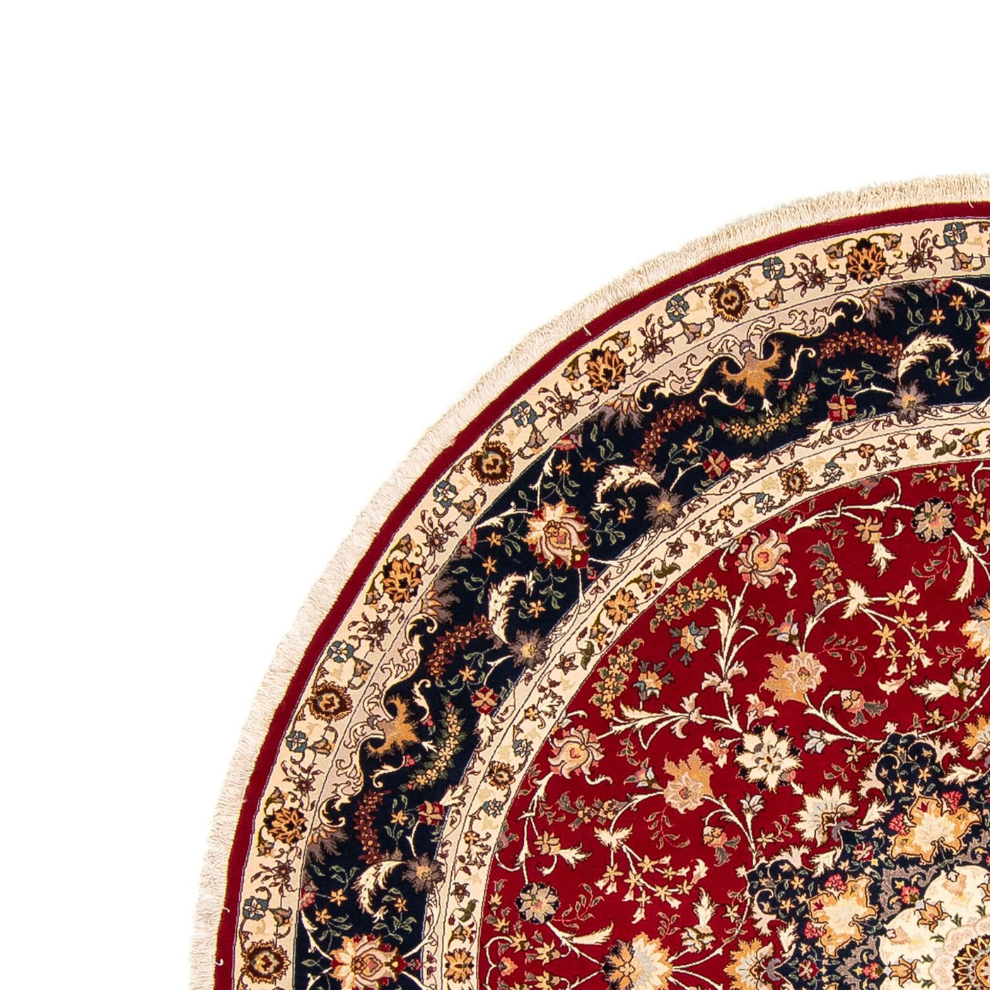 Persisk matta - Tabriz - Royal runt  - 250 x 250 cm - mörkröd