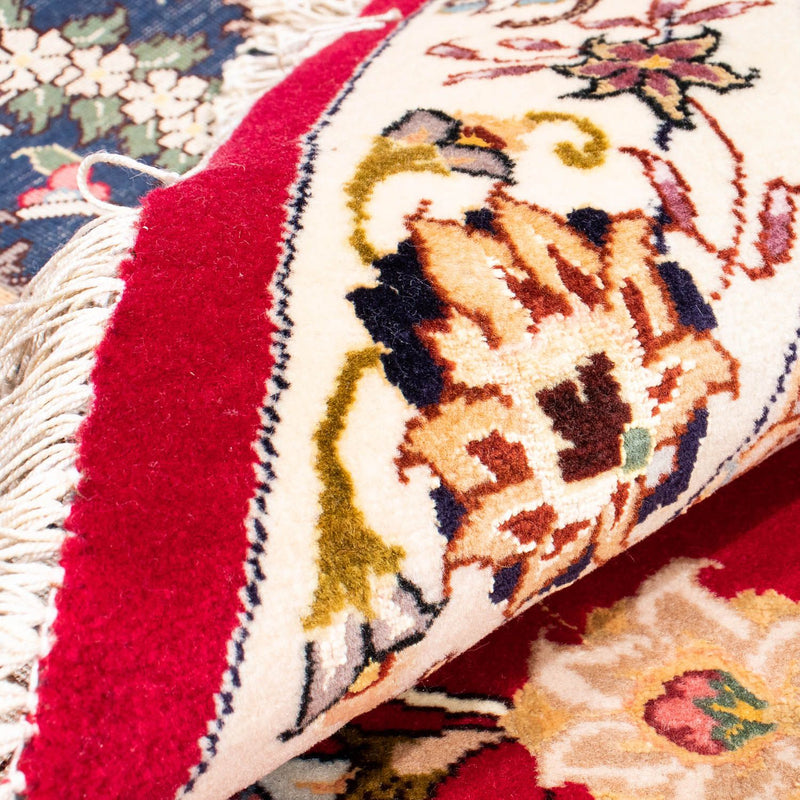 Persisk matta - Tabriz - Royal runt  - 250 x 250 cm - mörkröd