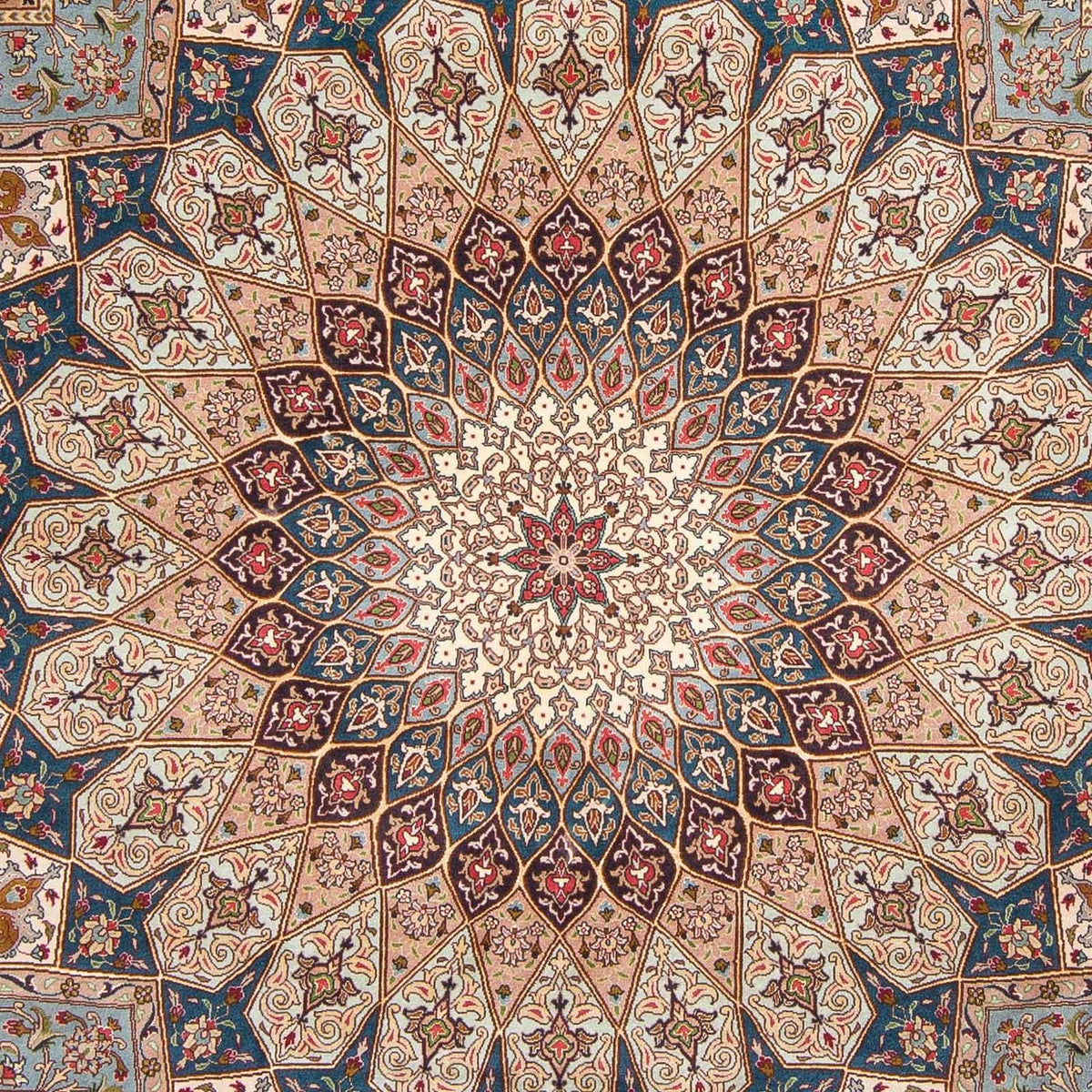 Persisk matta - Tabriz - Royal kvadrat  - 253 x 251 cm - ljusbrun