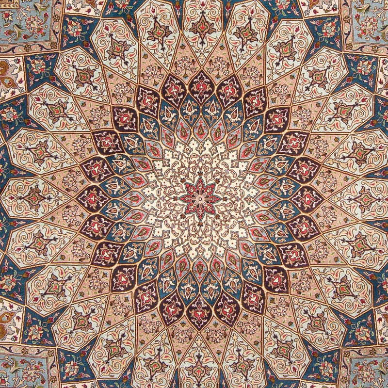 Persisk matta - Tabriz - Royal kvadrat  - 253 x 251 cm - ljusbrun