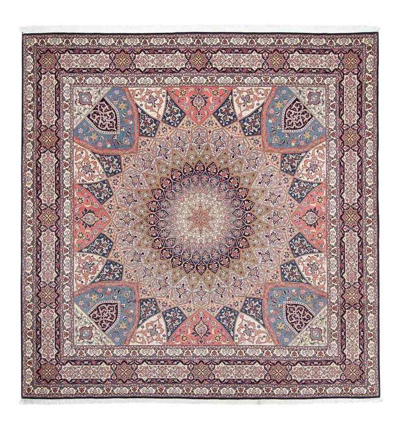 Persisk matta - Tabriz - Royal kvadrat  - 257 x 255 cm - ljusbrun