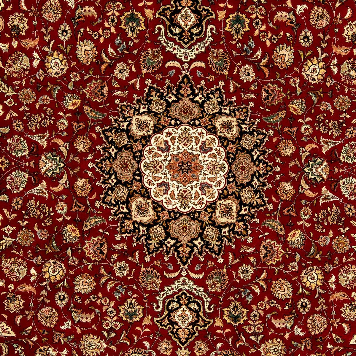 Persisk matta - Tabriz - Royal - 348 x 252 cm - mörkröd