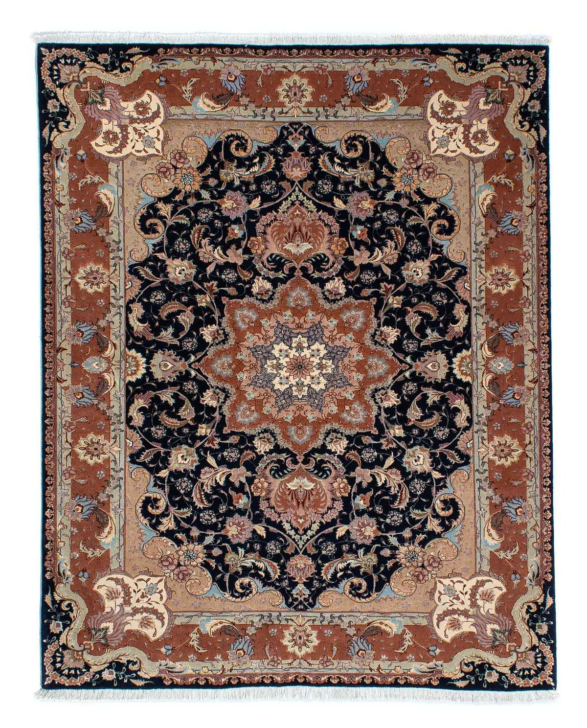 Persisk matta - Tabriz - Royal - 200 x 155 cm - mörkblå