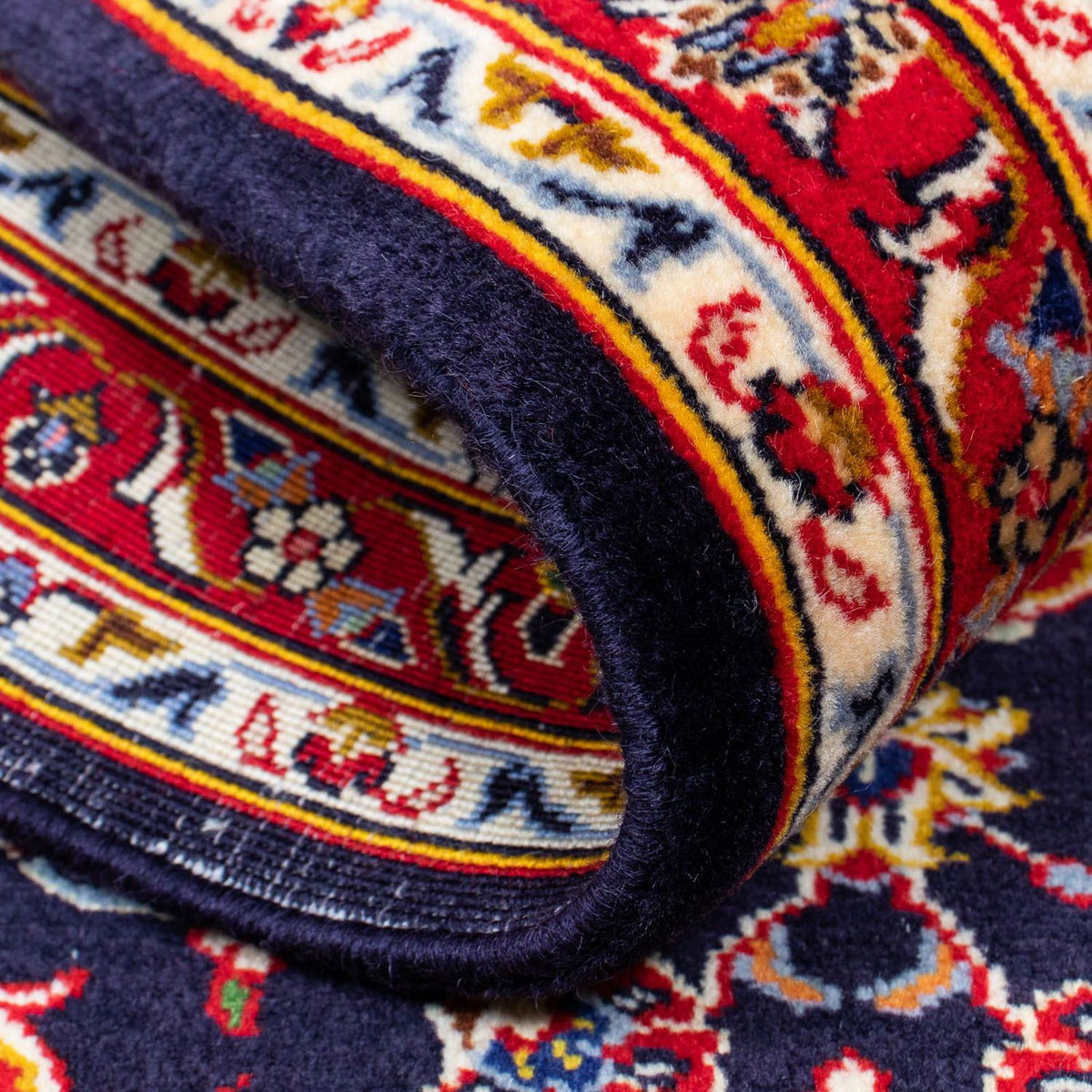 Persiska mattor - Keshan - 116 x 78 cm - mörkblå