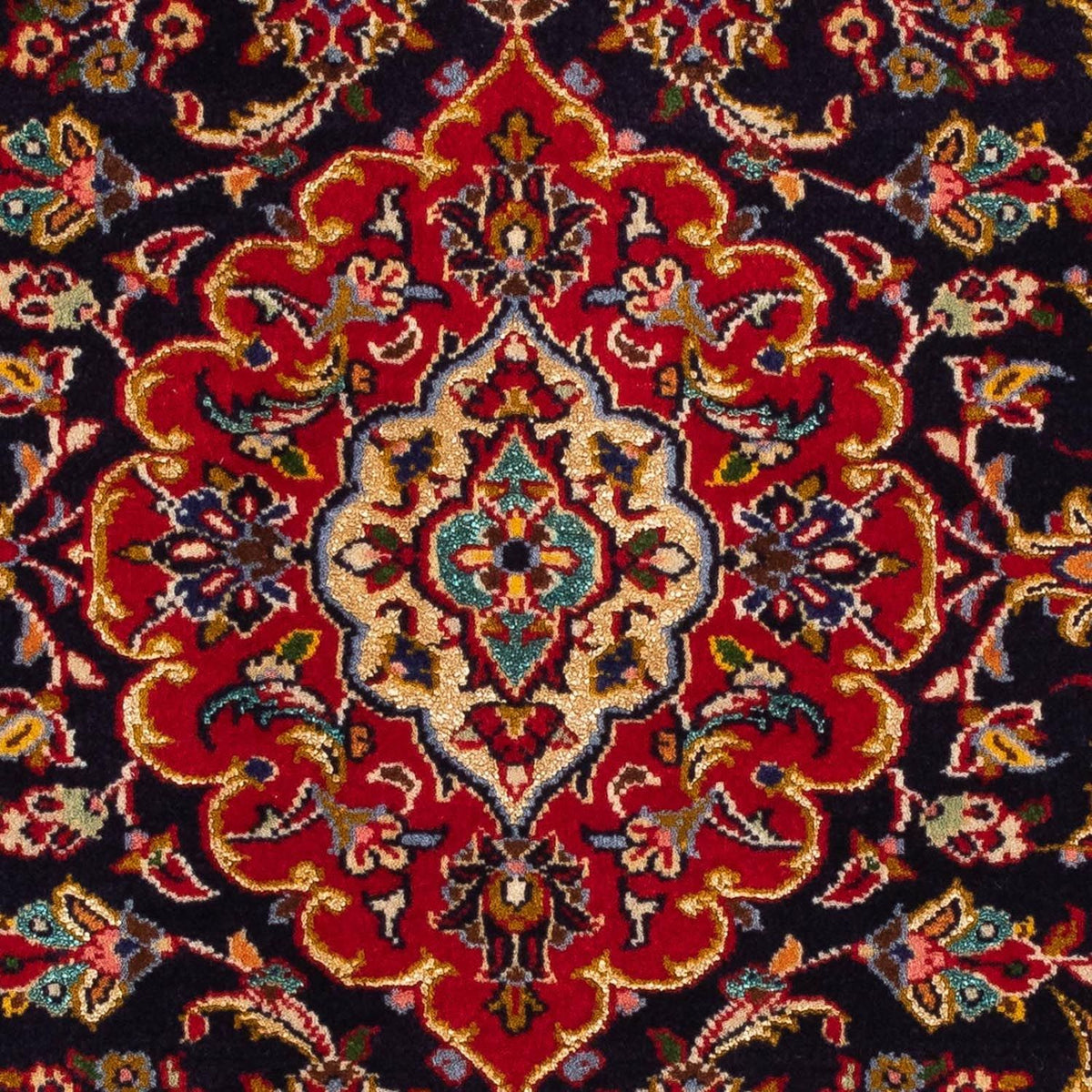 Persiska mattor - Keshan - 118 x 77 cm - mörkblå