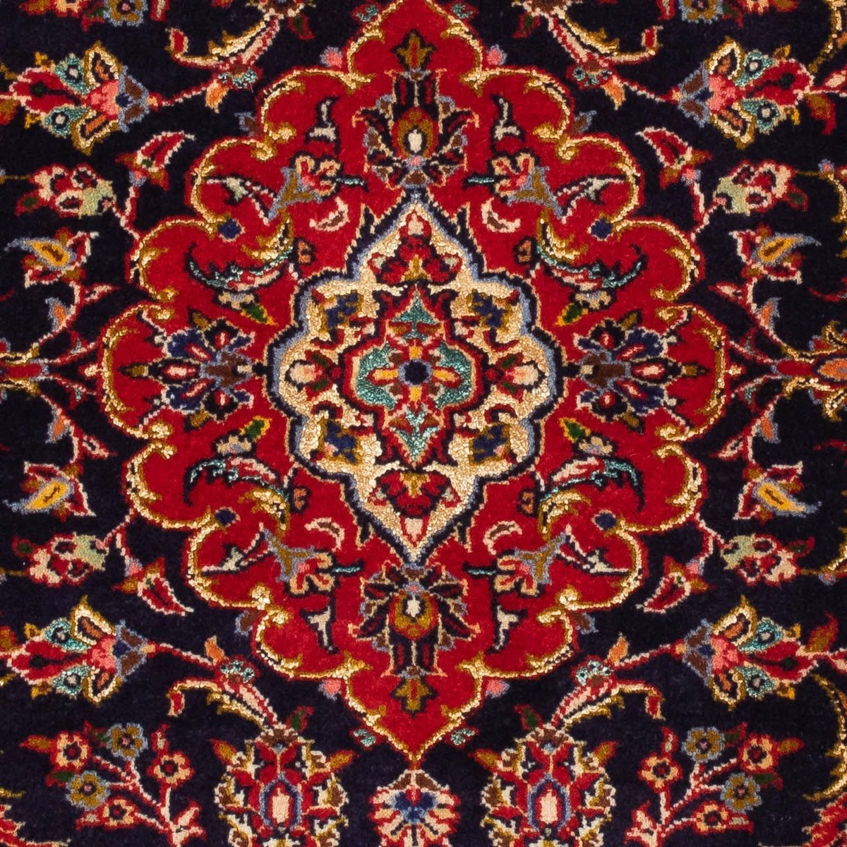 Persiska mattor - Keshan - 121 x 79 cm - mörkblå