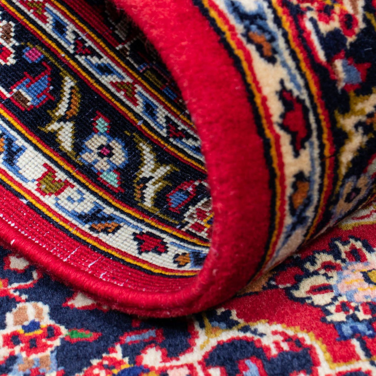 Persiska mattor - Keshan - 126 x 70 cm - mörkröd