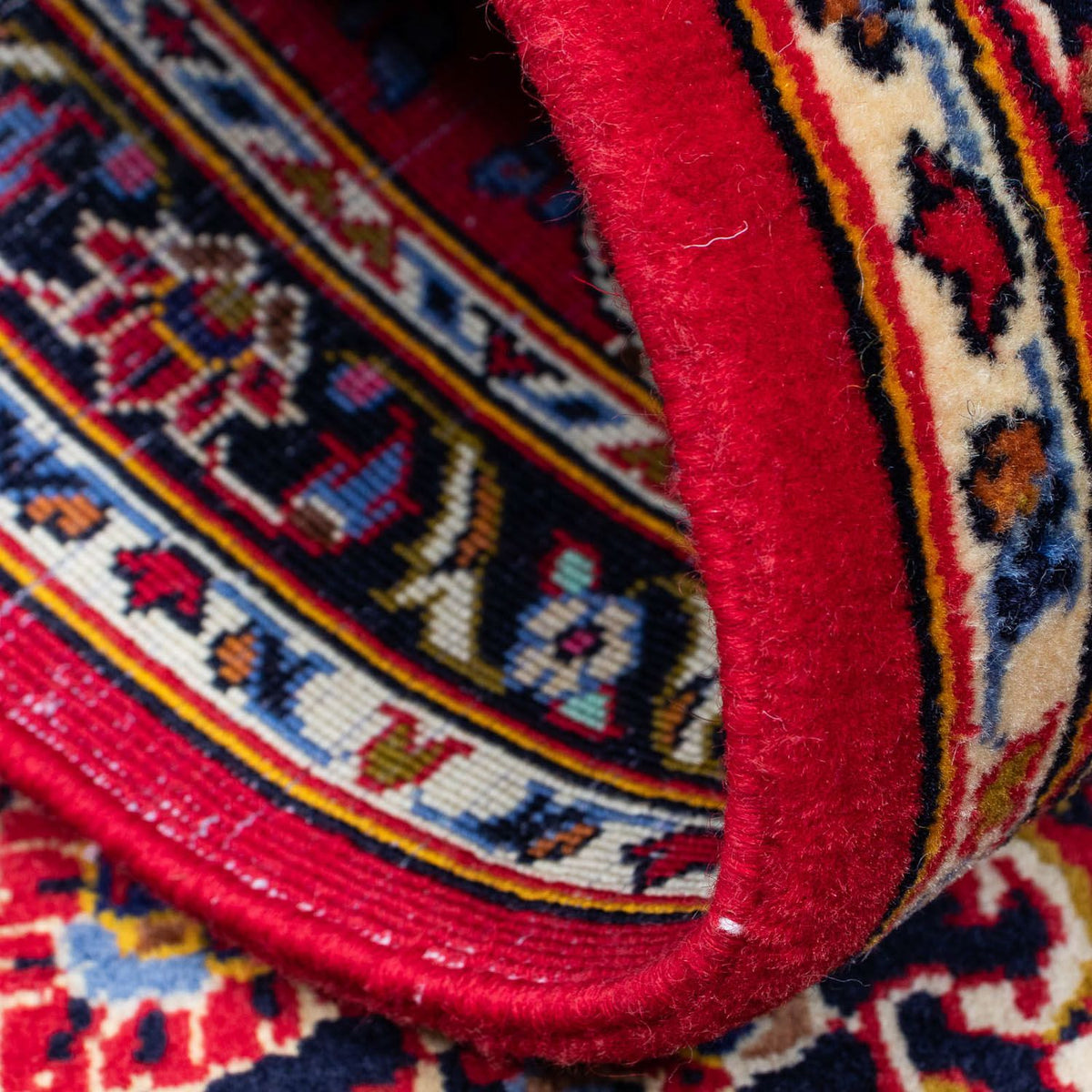 Persiska mattor - Keshan - 129 x 71 cm - mörkröd