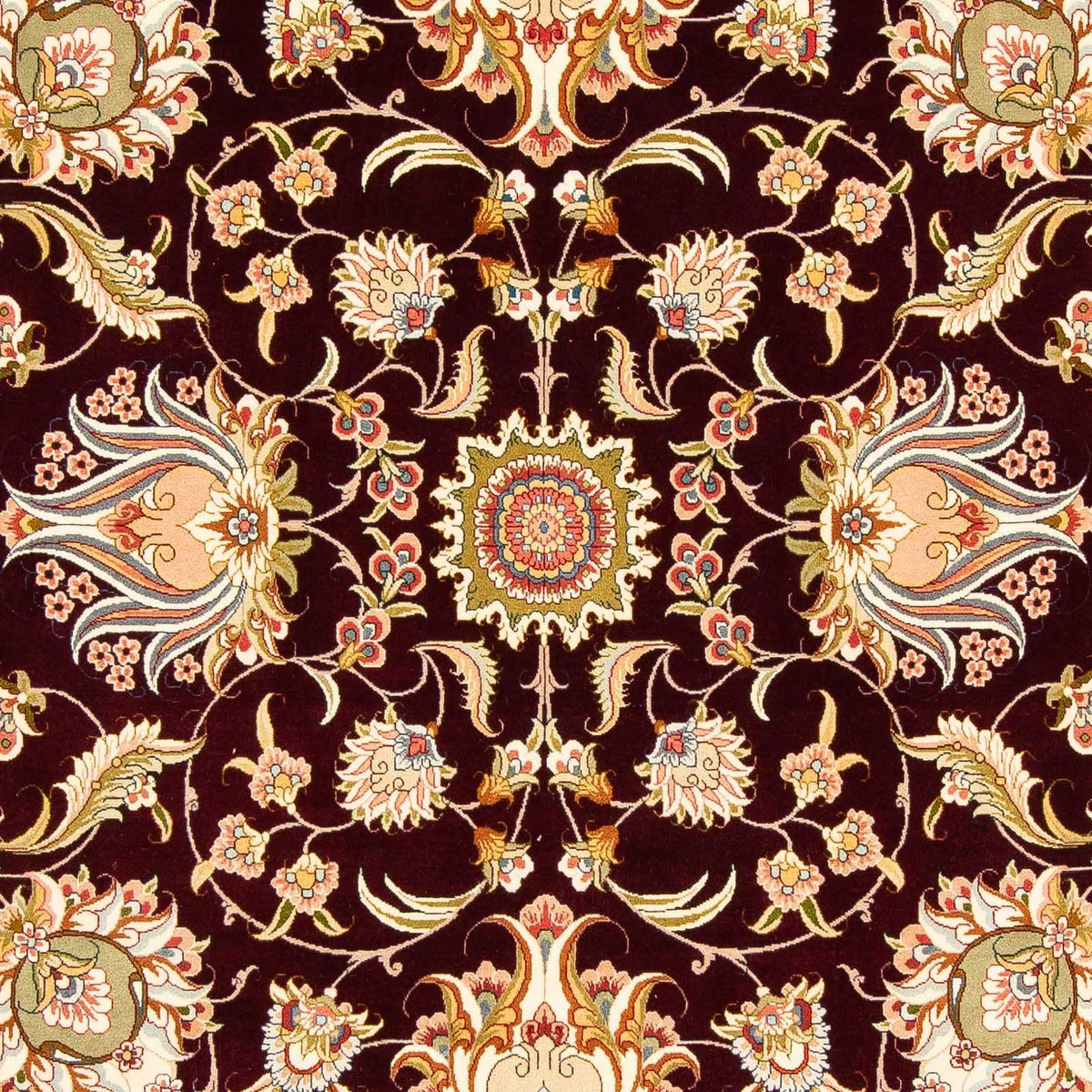 Persisk matta - Tabriz - Royal - 314 x 203 cm - mörkröd