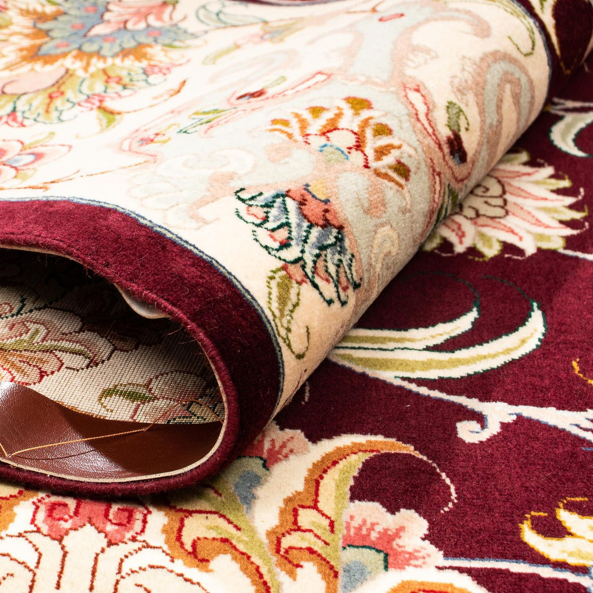 Persisk matta - Tabriz - Royal - 314 x 203 cm - mörkröd