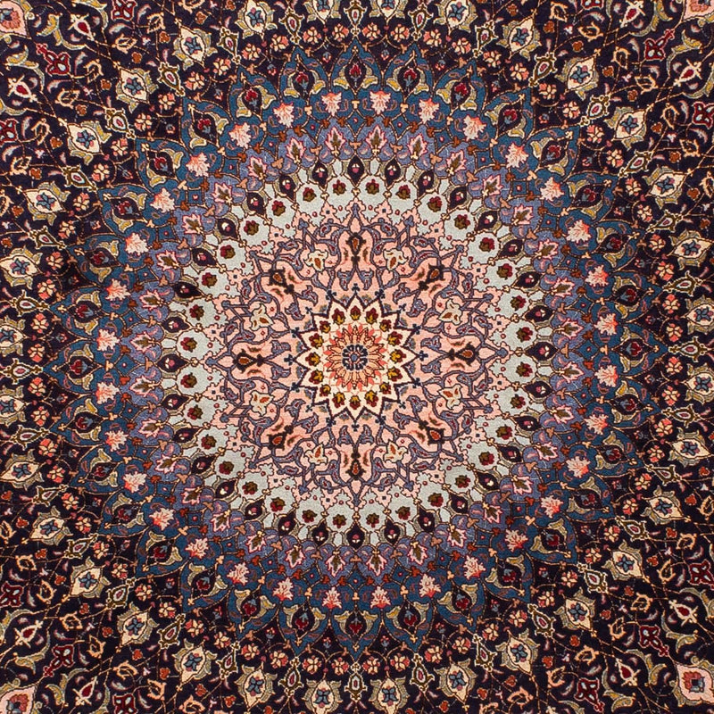 Persisk matta - Tabriz - Royal runt  - 240 x 240 cm - mörkblå