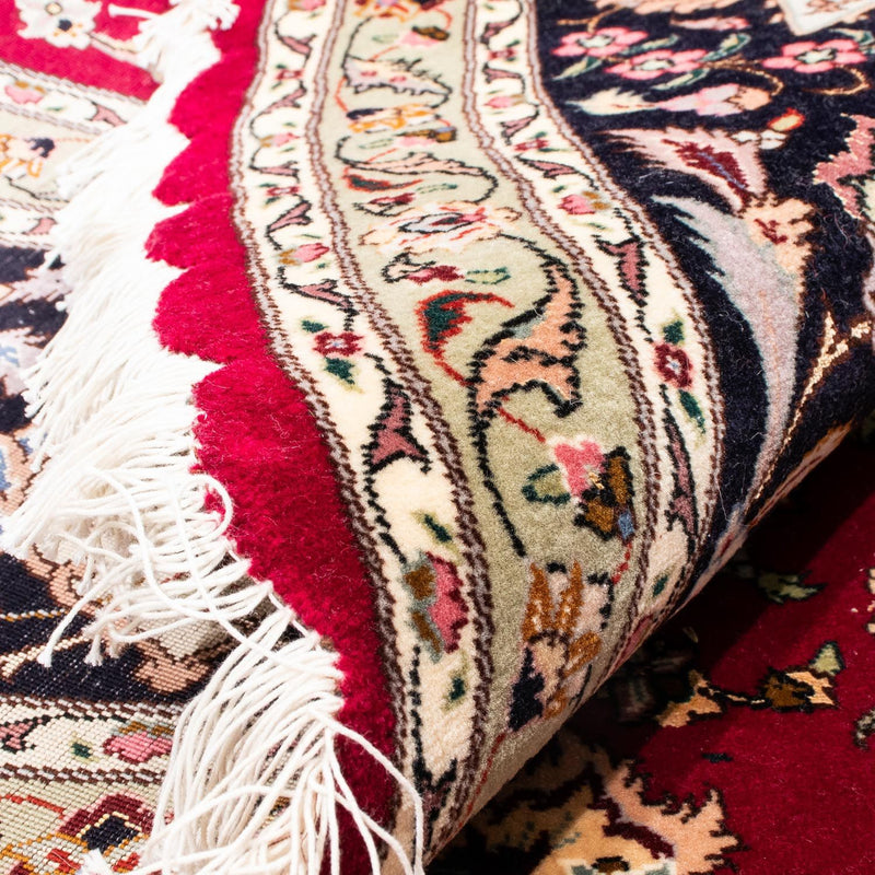 Persisk matta - Tabriz - Royal runt  - 245 x 245 cm - mörkröd