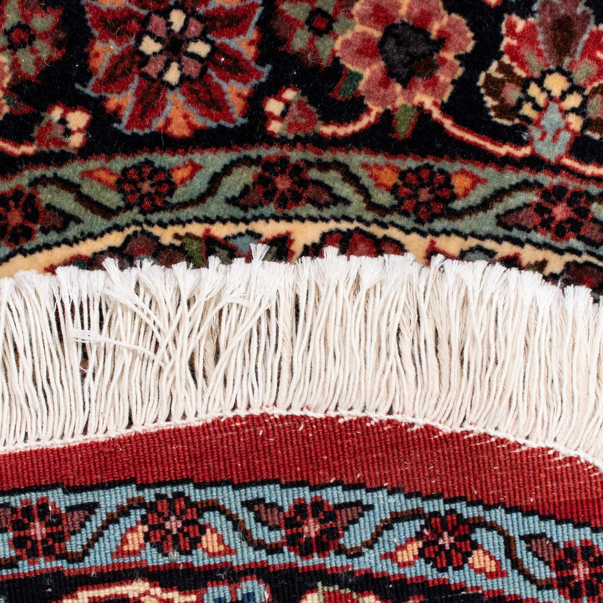 Persisk matta - Bijar runt  - 100 x 100 cm - mörkröd