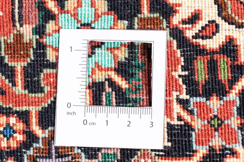 Persisk matta - Bijar runt  - 250 x 250 cm - mörkröd