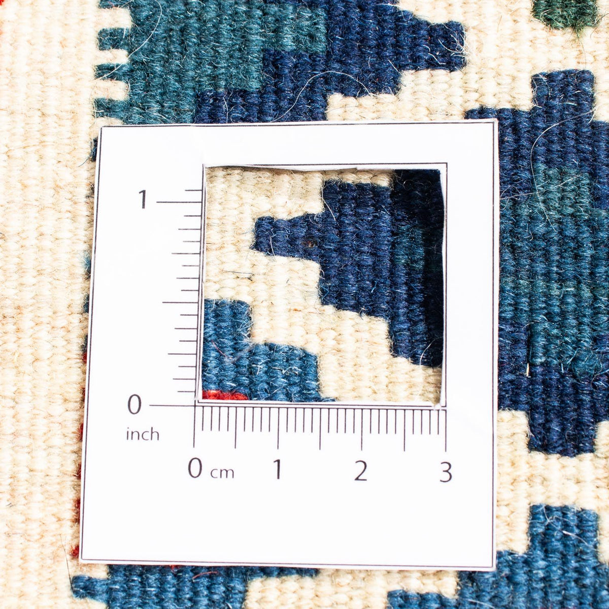 Kelim Carpet - orientalisk matta kvadrat  - 104 x 103 cm - mörkröd