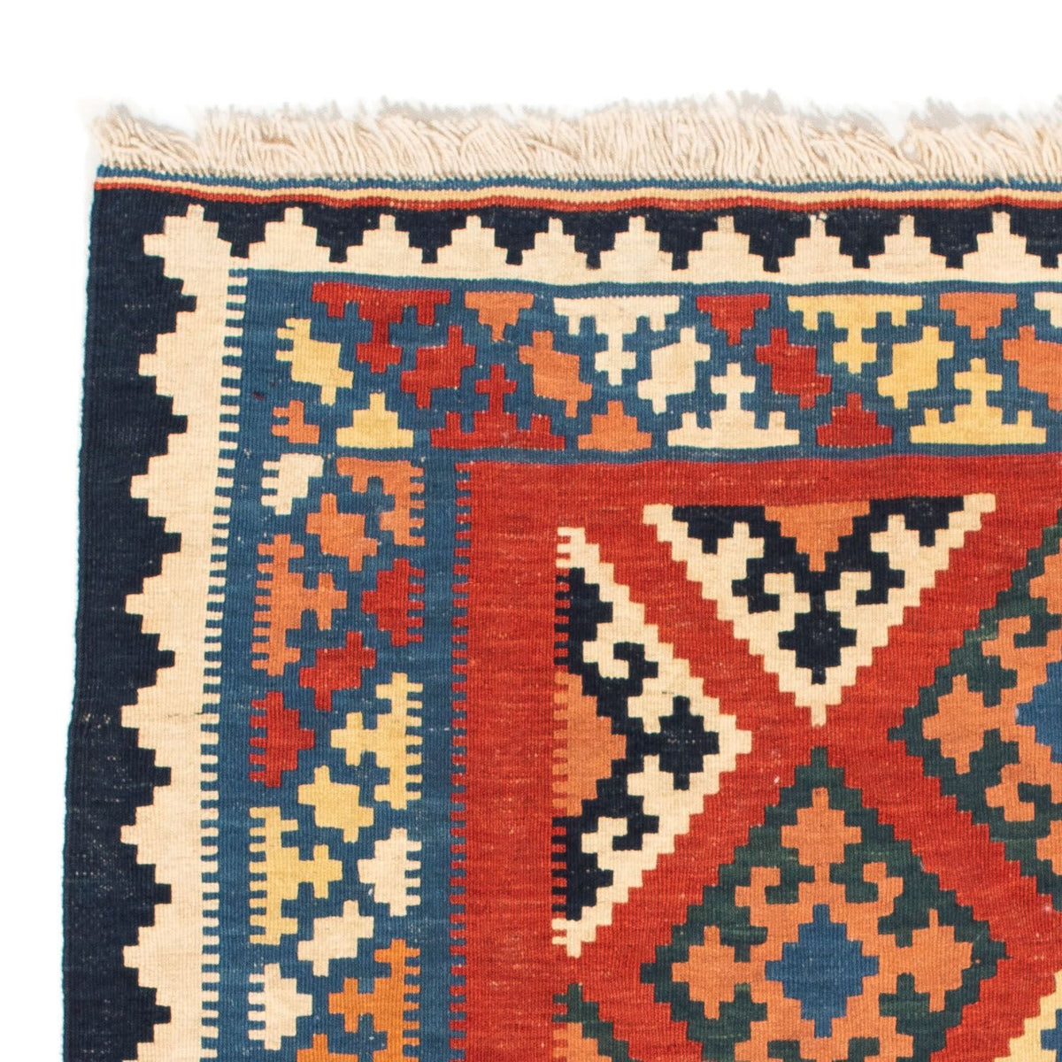 Kelim Carpet - orientalisk matta kvadrat  - 105 x 101 cm - röd