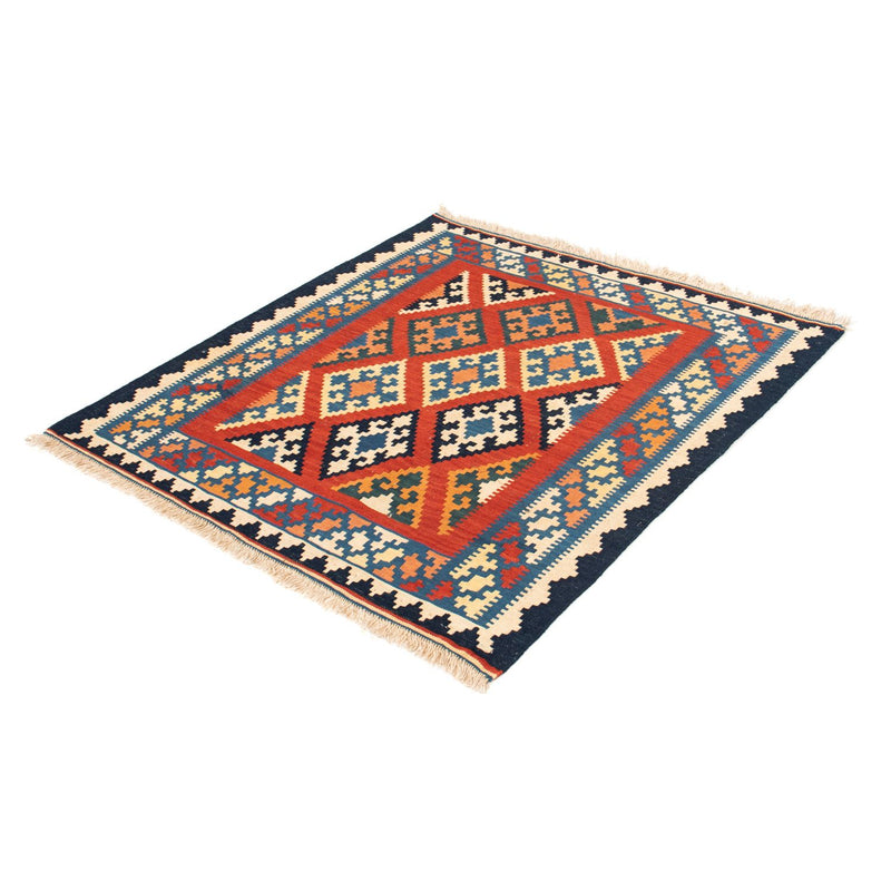 Kelim Carpet - orientalisk matta kvadrat  - 105 x 101 cm - röd
